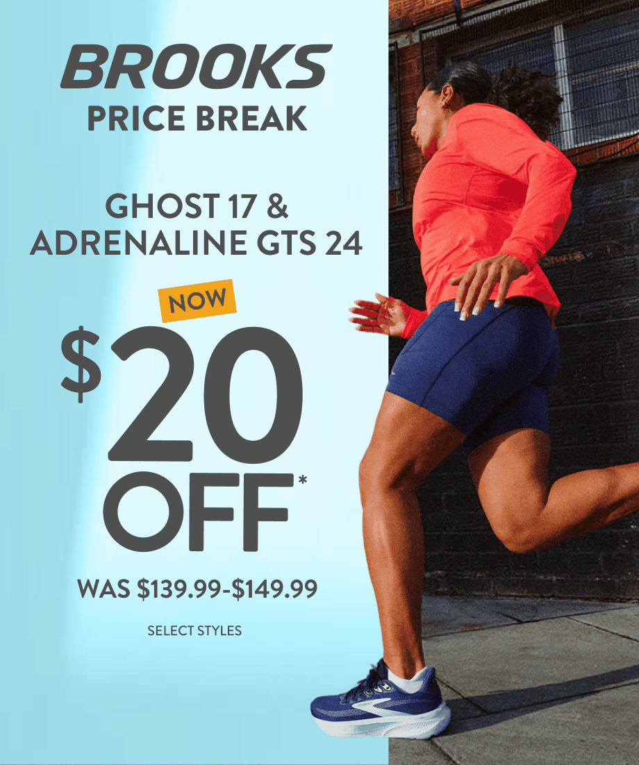 Save $20 on Brooks Adrenaline GTS 24 & Brooks Ghost 17